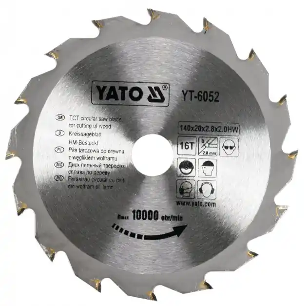 Kotouč na dřevo 140 x 20 mm 16z Yato YT-6052 Horká Nabídka