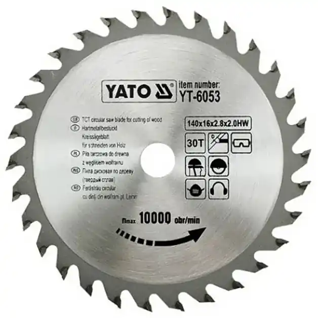 Kotouč na dřevo 140 x 16 mm 30z Yato YT-6053 Nová Kolekce