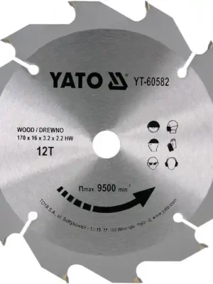 Oblíbený Kotouč na dřevo 170 x 16 mm 12z Yato YT-60582