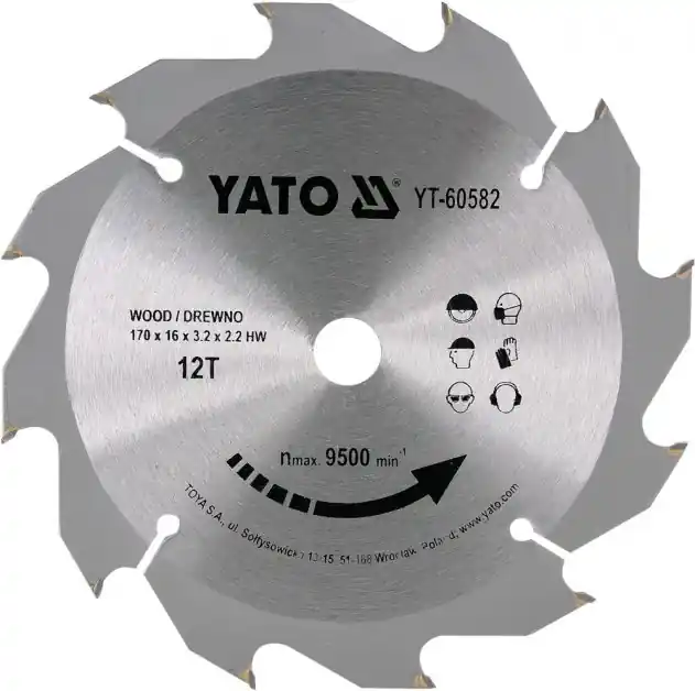 Oblíbený Kotouč na dřevo 170 x 16 mm 12z Yato YT-60582