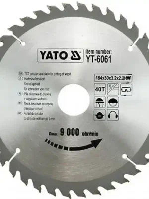 Kotouč na dřevo 184 x 30 mm 40z Yato YT-6061 Cenově Výhodný