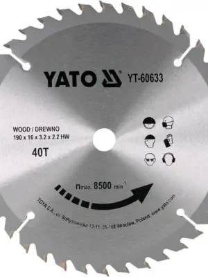 Levný Kotouč na dřevo 190 x 16 mm 40z Yato YT-60633
