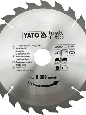 Kotouč na dřevo 200 x 30 mm 24z Yato YT-6065 Dokud Zásoby Vydrží