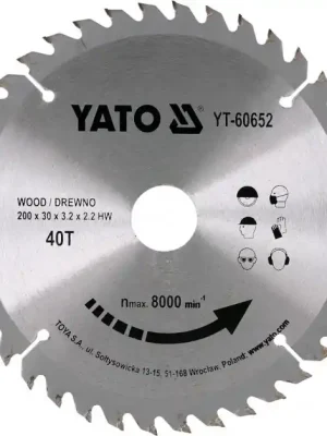 Koupit Online Kotouč na dřevo 200 x 30 mm 40z Yato YT-60652