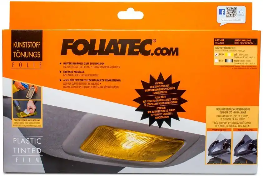 Foliatec transparentní fólie na světla 100x30cm, žlutá Aktuální