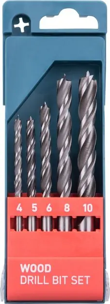 Nejlepší Volba Vrtáky do dřeva, sada 5ks, ⌀4-10mm, CrV EXTOL PREMIUM
