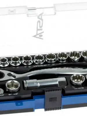 Gola sada, profil Gear Lock, průchozí ráčna a hlavice, 15 dílů - ASTA A-15GOTH Must-Have