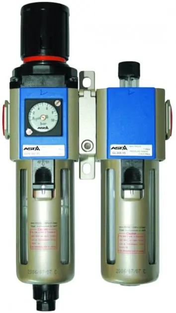 Regulátor tlaku vzduchu 1/4", s odlučovačem a mazáním - ASTA GFC-300-02 Expresní Doručení