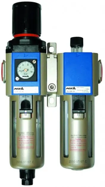 Rychlé Dodání Regulátor tlaku vzduchu 3/8", s odlučovačem a mazáním - ASTA GFC-300-03