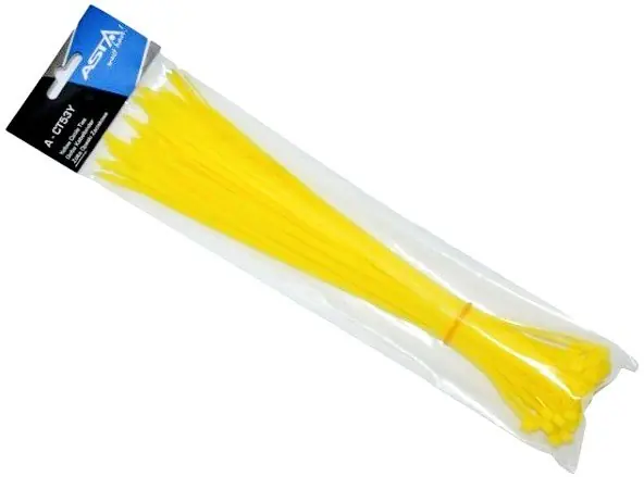 Stahovací pásky 5 x 300 mm, 50 kusů, žlutá barva - ASTA A-CT53Y Časově Omezené