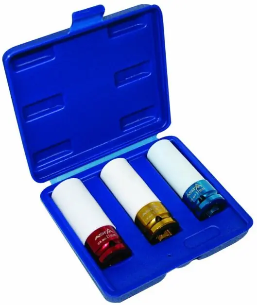 Časově Omezené Úderové hlavice 1/2", 17 - 21 mm, s krytkou na ALU kola, sada 3 ks - ASTA 914003A