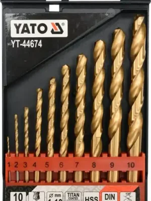 Akce Yato sada vrtáků do železa HSS-TiN 10ks 1-10mm YT-44674