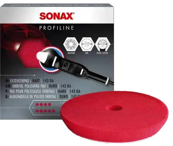 Sonax Kotouč tvrdý lešticí Dual Action 143 mm - červený, 1ks Akce