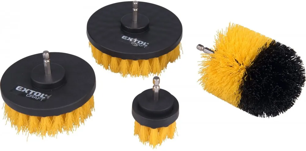 Víkendová Akce Sada čistících kartáčů na vrtačku 4ks, stopka 1/4"x25mm EXTOL CRAFT