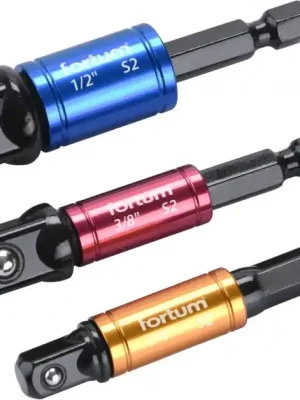 Akční Nabídka Adaptéry do vrtačky s otoč.úchytem 3ks, 1/4"-3/8"-1/2", S2 FORTUM