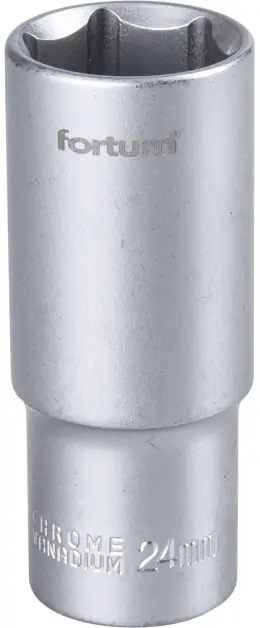 Hlavice nástrčná prodloužená 1/2", 24mm, L 77mm FORTUM Přímo Od Výrobce
