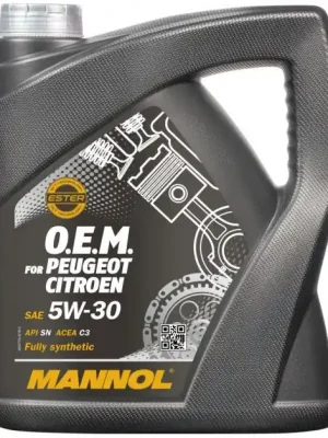 Motorový olej Mannol O.E.M. Peugeot Citroën 7703 5W-30, 4L Top Prodej