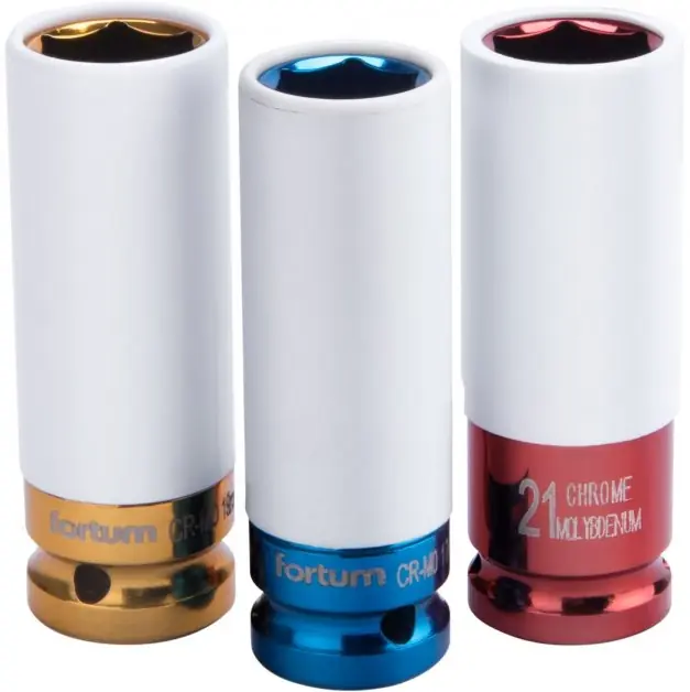 Hlavice nástrčné rázové 1/2", sada 3ks, 17-19-21mm, L 86mm FORTUM Cenově Výhodný