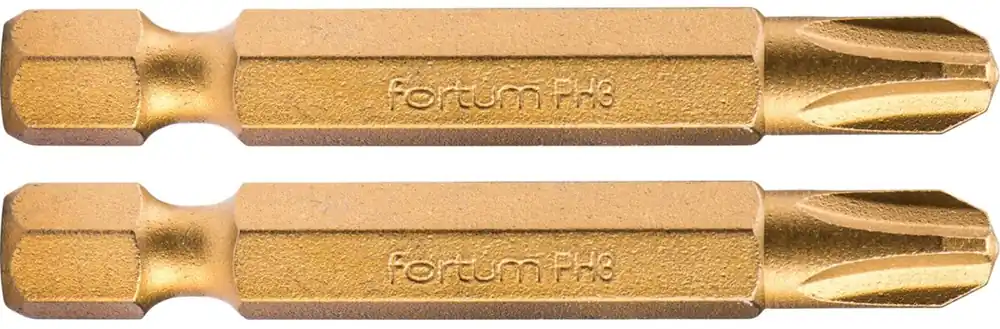 Hrot křížový phillips, sada 2ks, PH 3x50mm,titan. úprava, S2 FORTUM Novinka