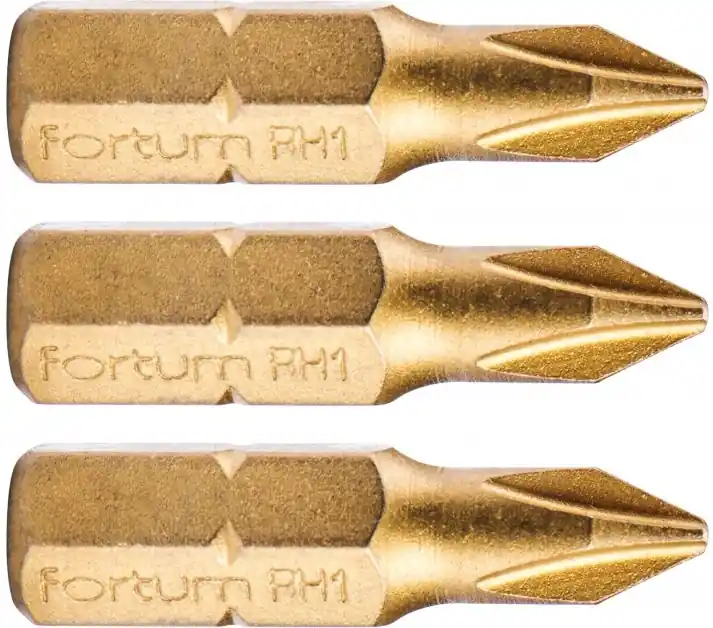 Nízká Cena Hrot křížový phillips, sada 3ks, PH 1x25mm,titan. úprava, S2 FORTUM