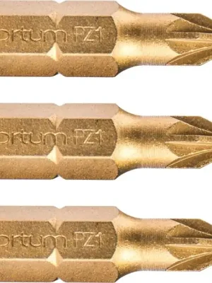 Hrot křížový pozidriv, sada 3ks, PZ 1x25mm,titan. úprava, S2 FORTUM Přímo Od Výrobce