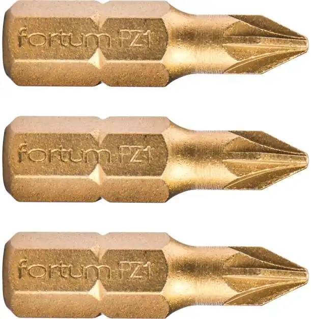 Hrot křížový pozidriv, sada 3ks, PZ 1x25mm,titan. úprava, S2 FORTUM Přímo Od Výrobce