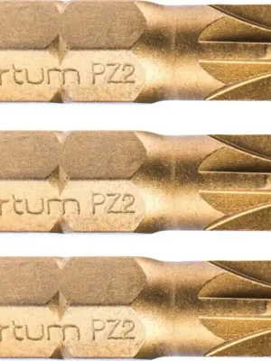 Rychlé Dodání Hrot křížový pozidriv, sada 3ks, PZ 2x25mm,titan. úprava, S2 FORTUM