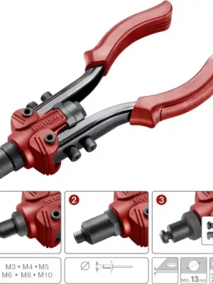 Nejlepší Volba Kleště nýtovací pákové COMBO, pro nýt. matice M3-M10 a trhací nýty 2,4-6,4mm FORTUM