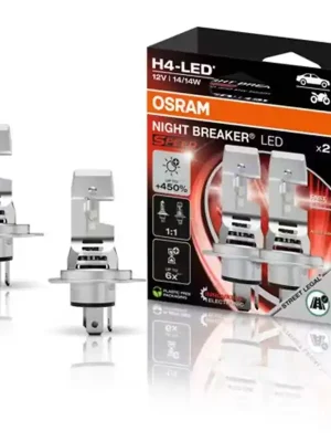 Dokud Zásoby Vydrží Autožárovky LED diodové Osram Night Breaker Speed 450 H4 12V 14/14W P43t 2ks / schváleno v ČR / EU homologace / čtvrtá generace