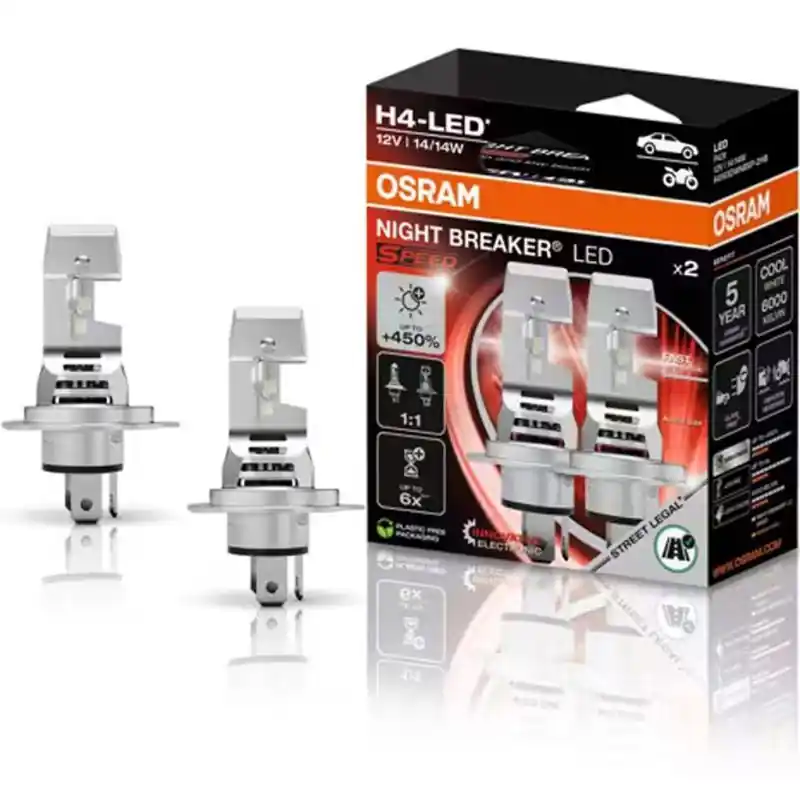 Dokud Zásoby Vydrží Autožárovky LED diodové Osram Night Breaker Speed 450 H4 12V 14/14W P43t 2ks / schváleno v ČR / EU homologace / čtvrtá generace